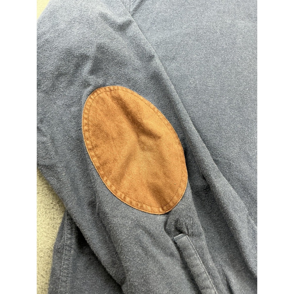 J Crew Shirt Mens XL Blue Cotton Flannel Button Down Elbow Patch preppy dad prof - Picture 3 of 8